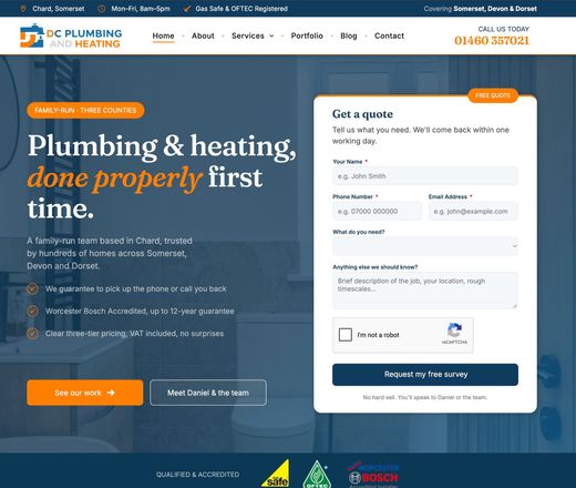 DC Plumbing and Heating website