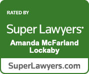 Green badge: Super Lawyers rating for Amanda McFarland Lockaby.
