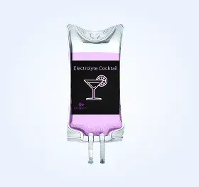 IV bag labeled 