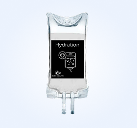 IV bag labeled 
