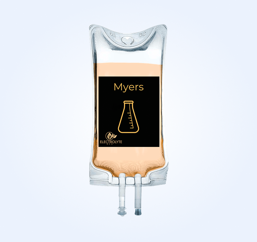 IV bag labeled 