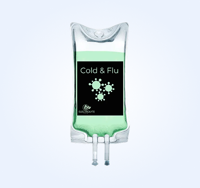 IV bag labeled 