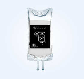 IV bag labeled 