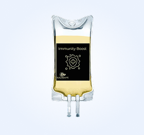 IV bag labeled 