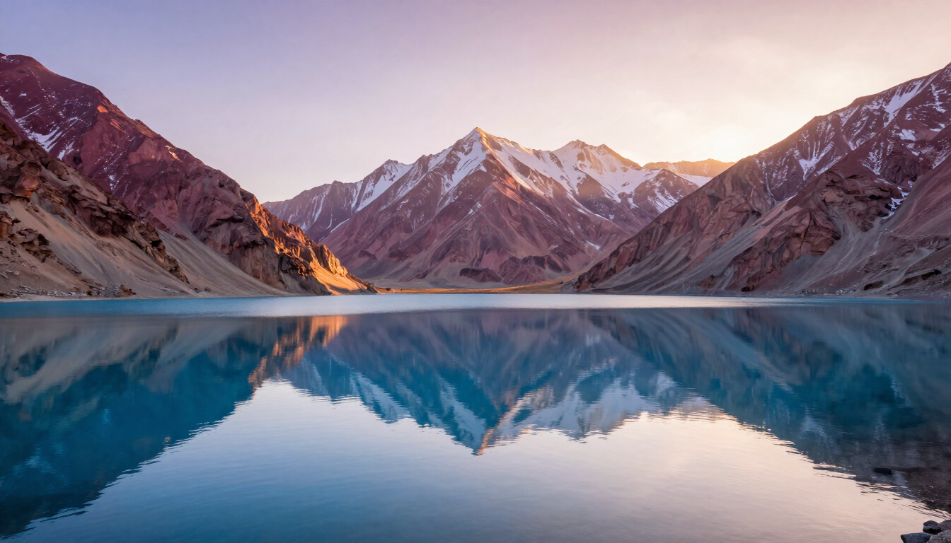 Pangong Tso lake at sunrise, Ladakh