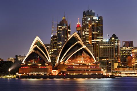 The Sydney Opera House Is Lit Up At Night — Oz Shipping Containers in Sydney, NSW