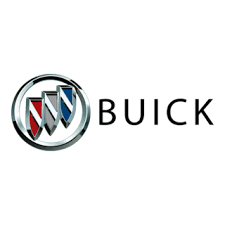 Buick logo with chrome emblem and black wordmark on a white background