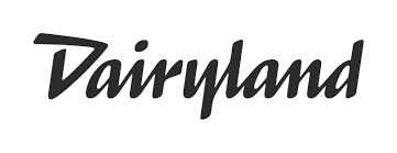 Black stylized “Dairiland” wordmark logo on a white background