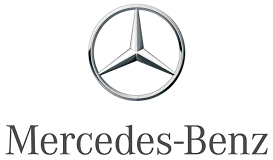 Mercedes-Benz logo with silver three-pointed star above the company name on a white background