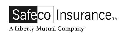 Safeco Insurance logo with black and white text, “A Liberty Mutual Company” underneath