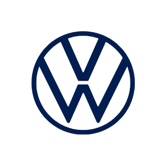 Volkswagen logo in dark blue on a white background