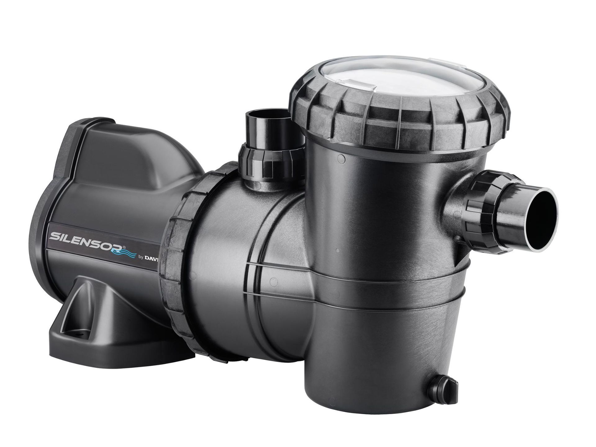 A Black Swimming Pool Pump on a White Background — Taree Pool Supplies in Forster, NSW
