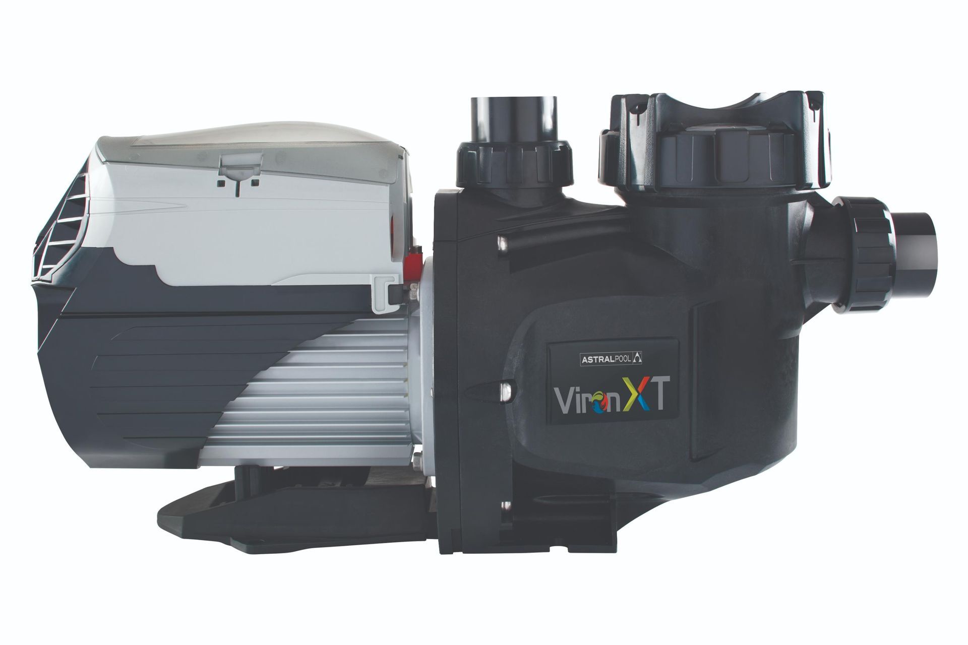 A Black and White Pump With the Word Viron XT on It — Taree Pool Supplies in Taree, NSW
