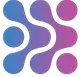 Abstract blue and purple wavy logo on white background