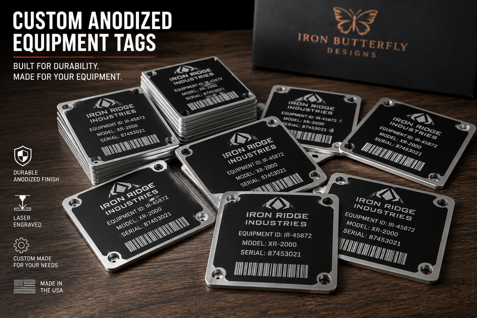 Anodized Aluminum Equip. Tags Arizona