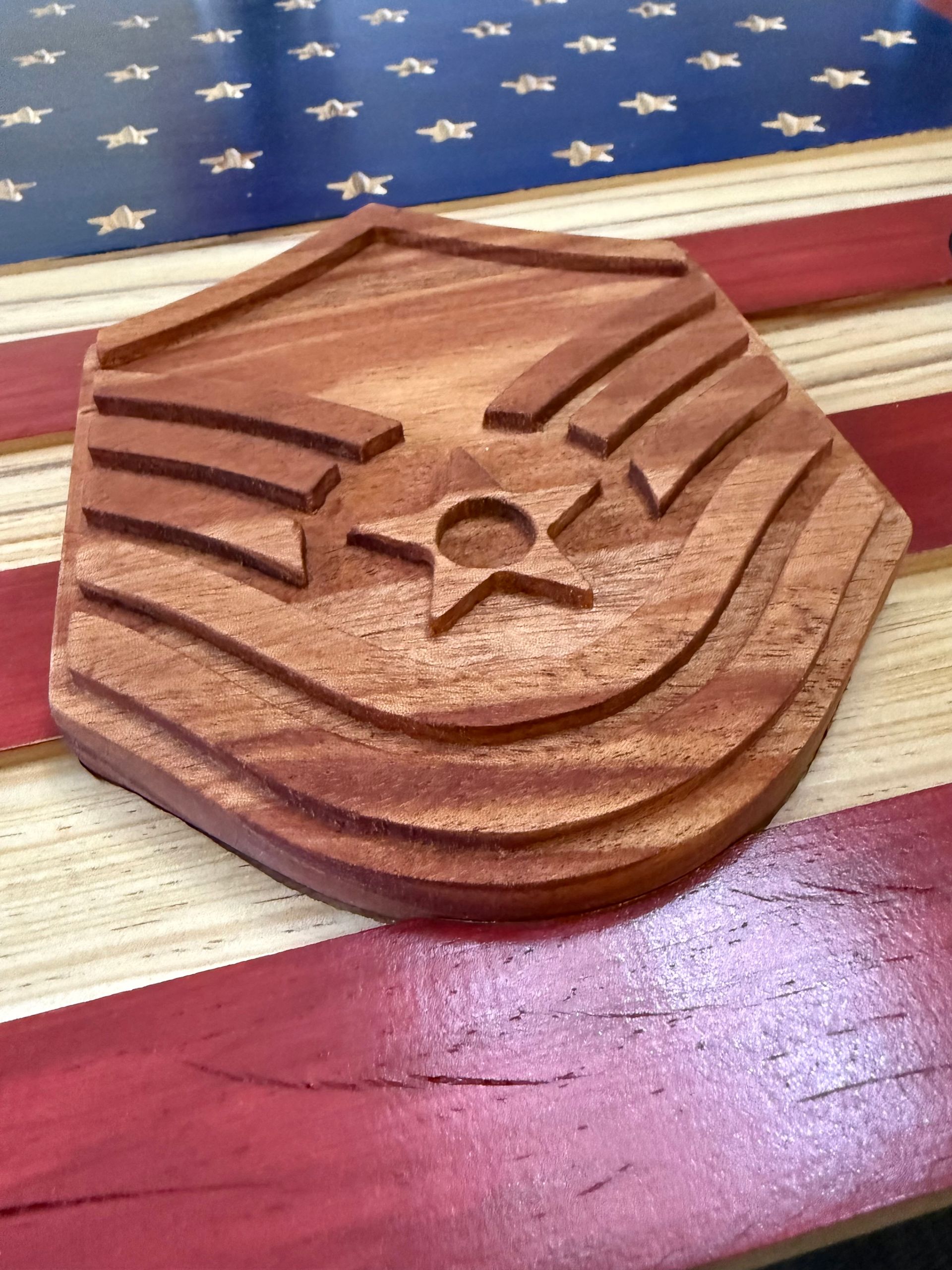 Wood-Carved U.S. Air Force Enlisted Chevron Ranks