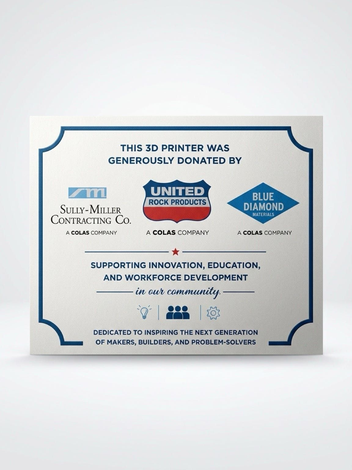 Corporate metal plaque Arizona