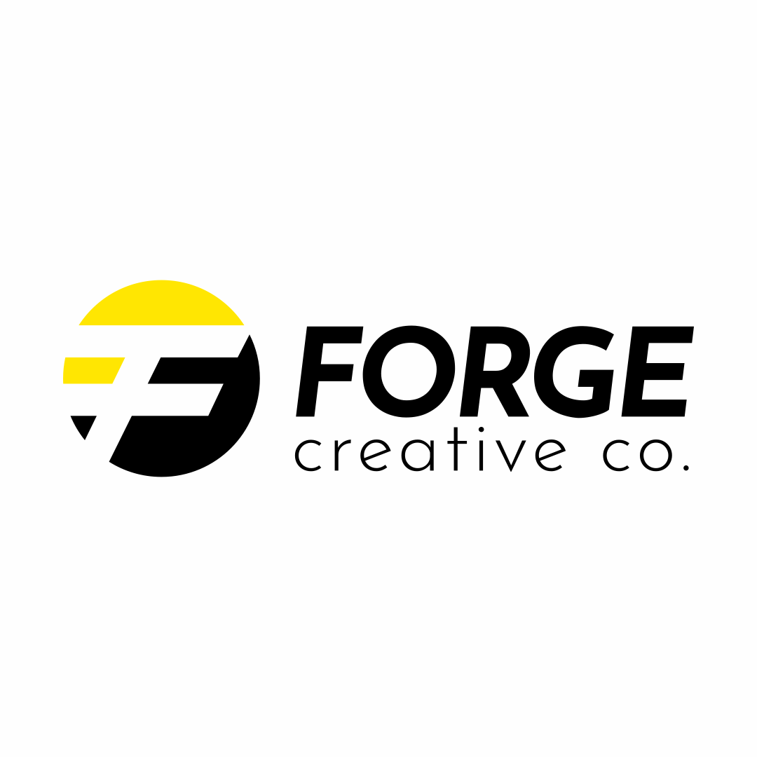 Logo for Forge Creative Co.; black and yellow