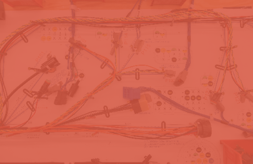 Custom wire harness assembly installed in control panel