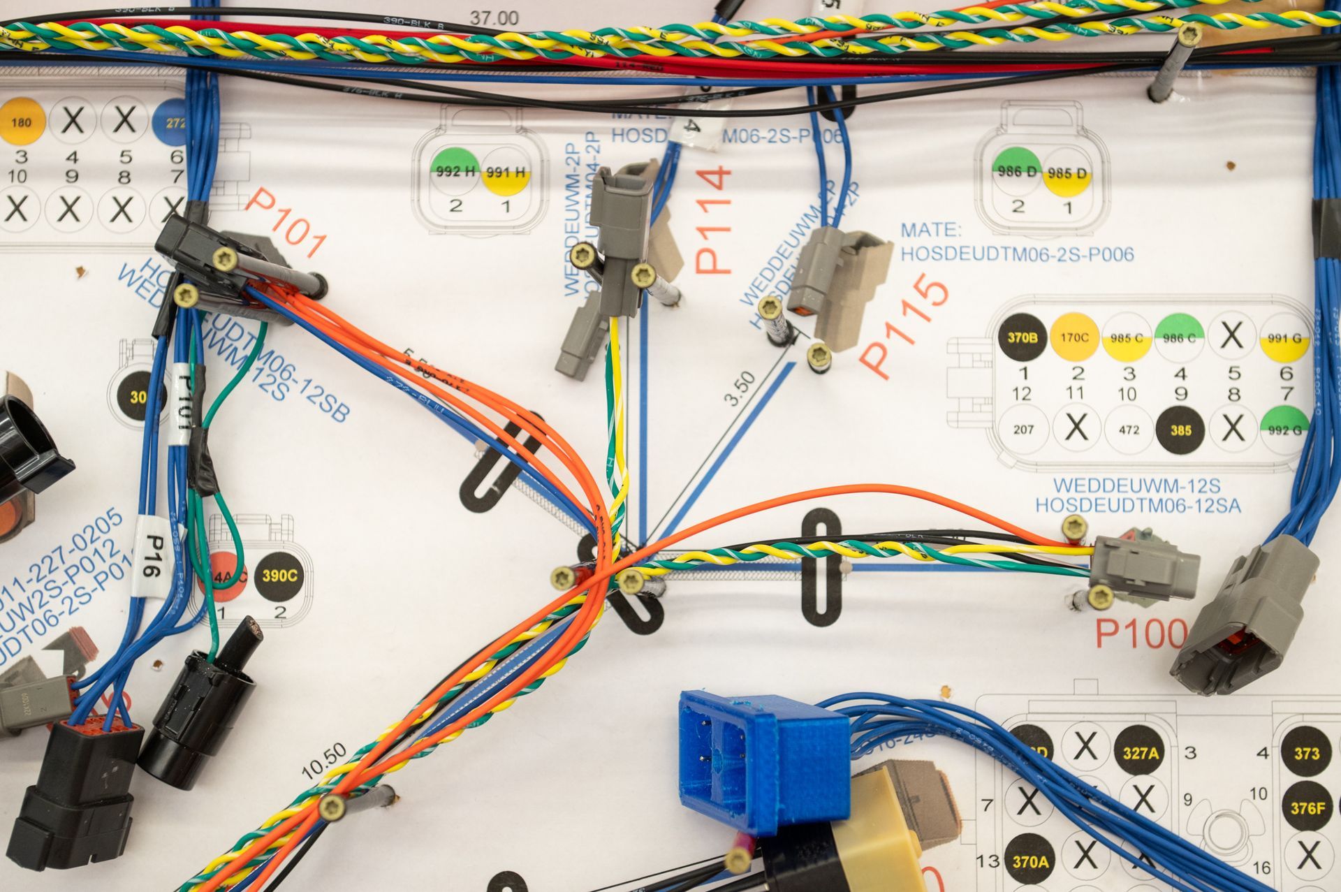 A wire harness board.