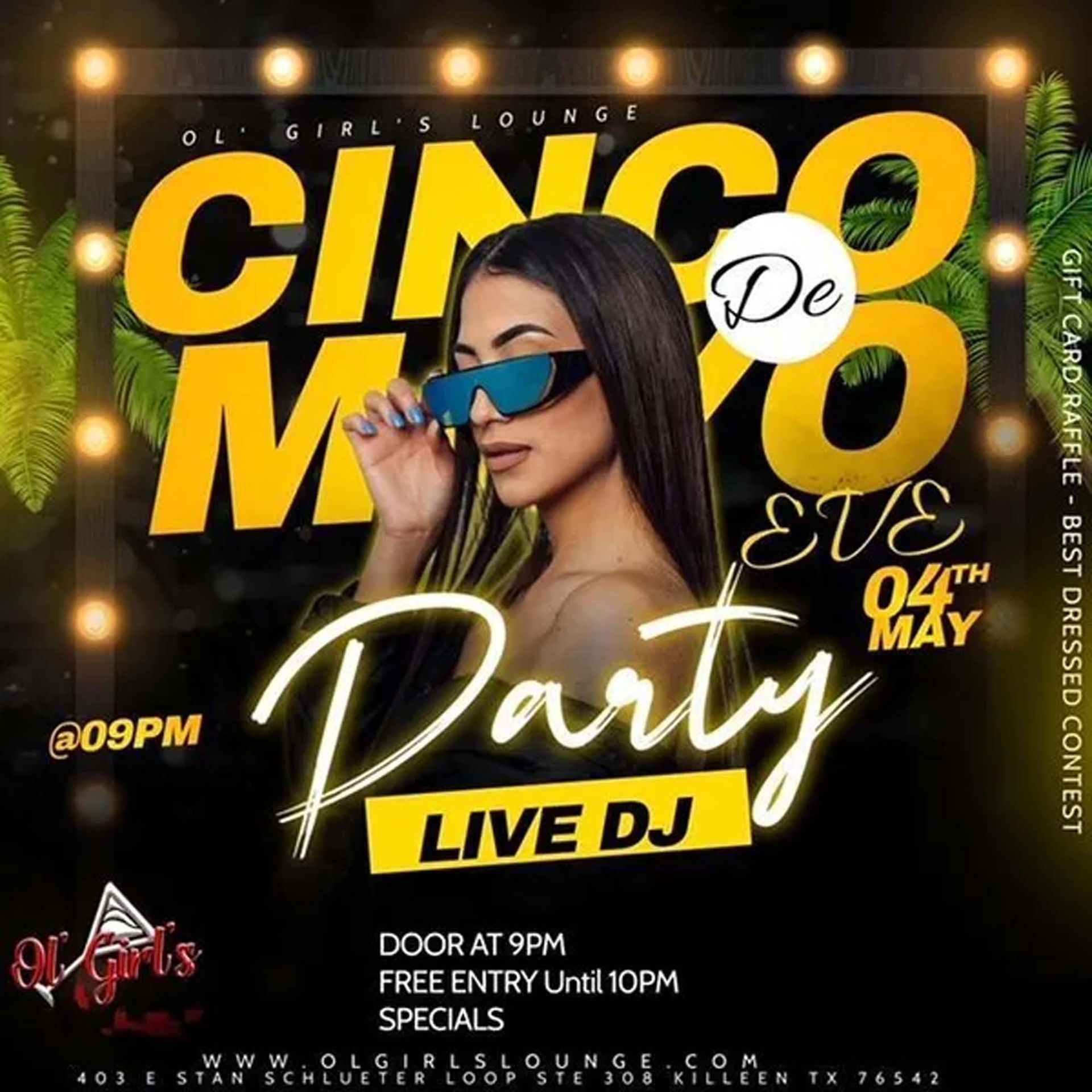 A poster for a party called cinco de mayo