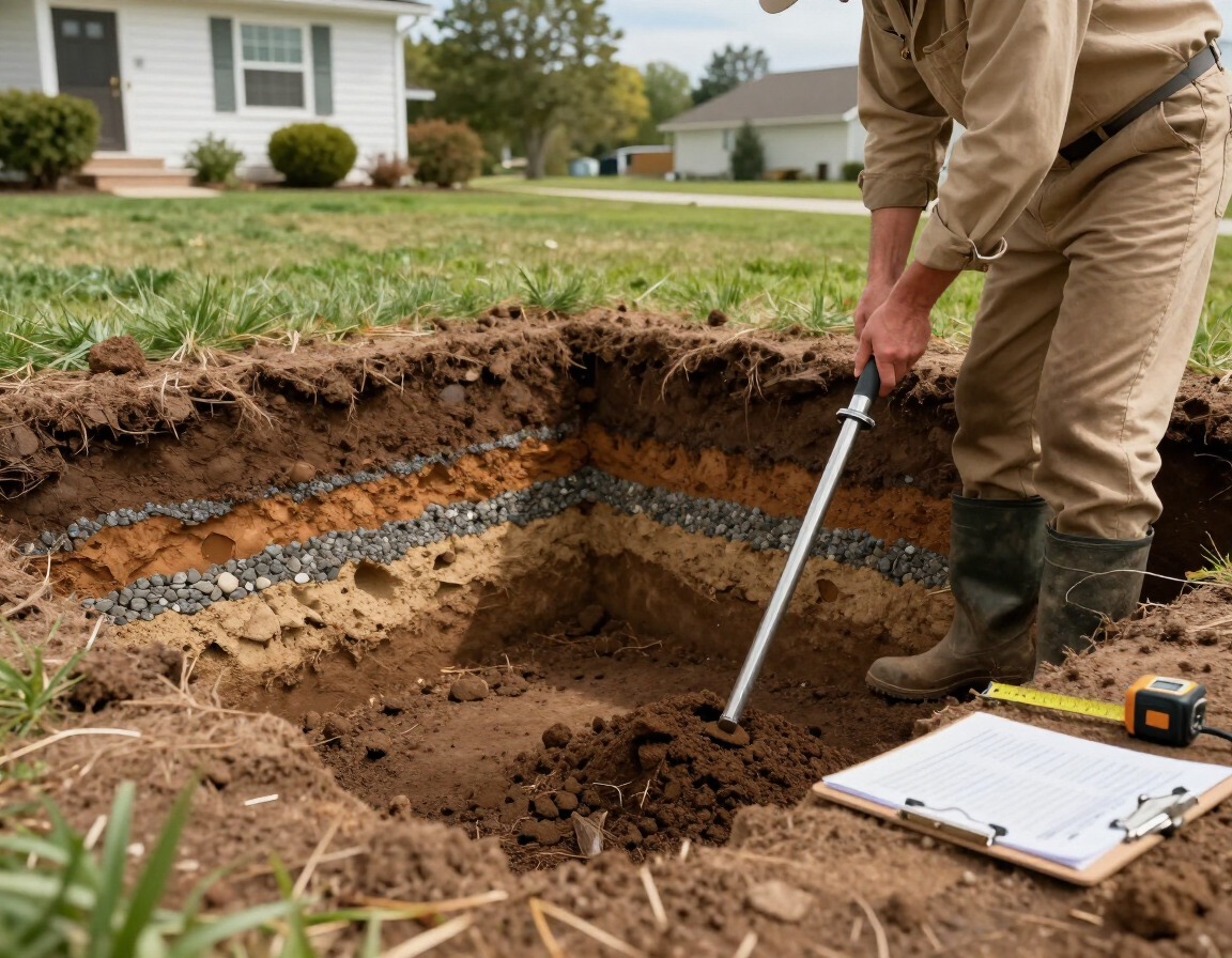 Residential septic soil evaluation test pit