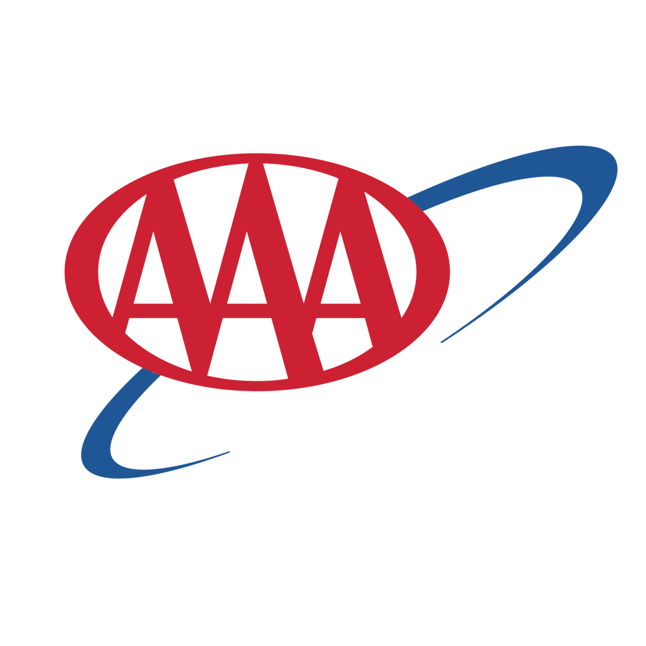 AAA logo with red letters and blue swooshing arc on white background