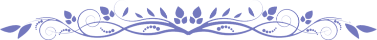 Decorative lavender floral border with leaves and swirls on a white background