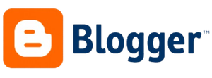 Blogger logo: Orange square with a white 