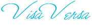 Visà Versa, teal cursive text.