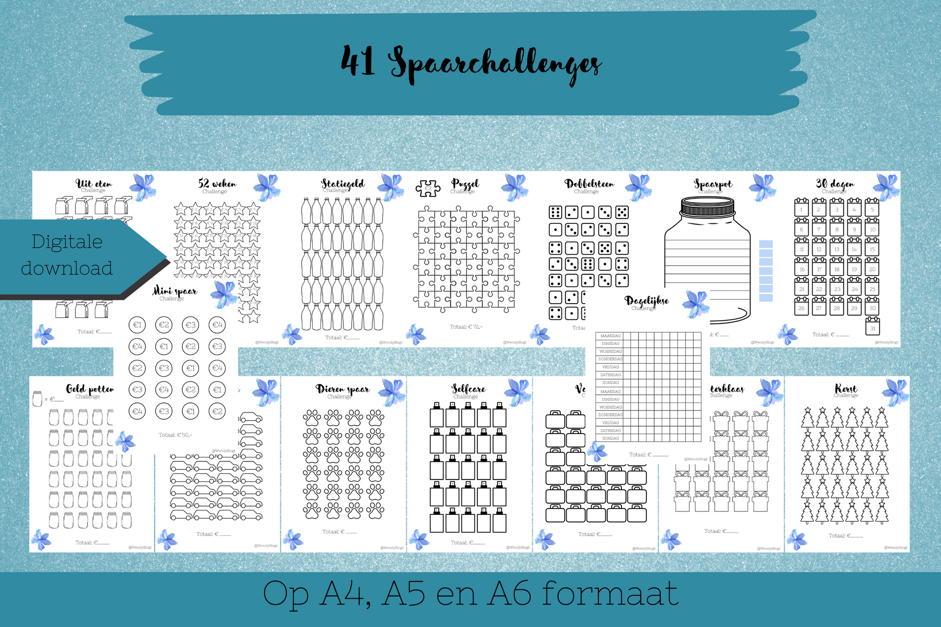 Compleet pakket voor cashstuffing 41 spaar challenges