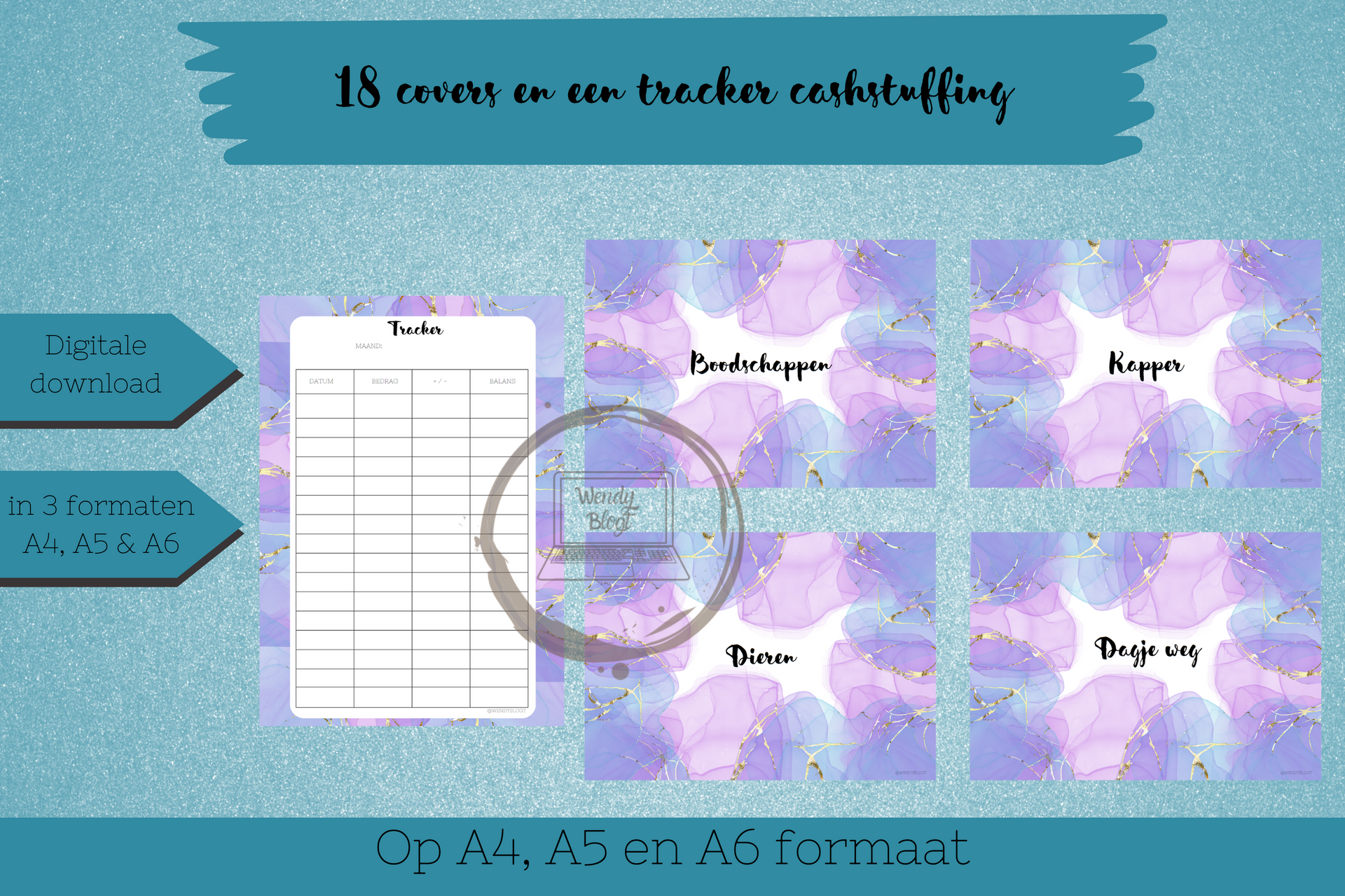 18 covers en tracker voor cash stuffing binder