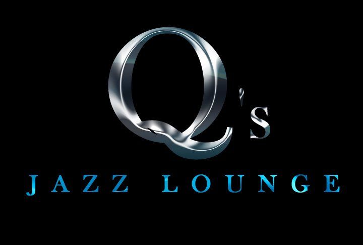 Q 's jazz lounge logo on a black background