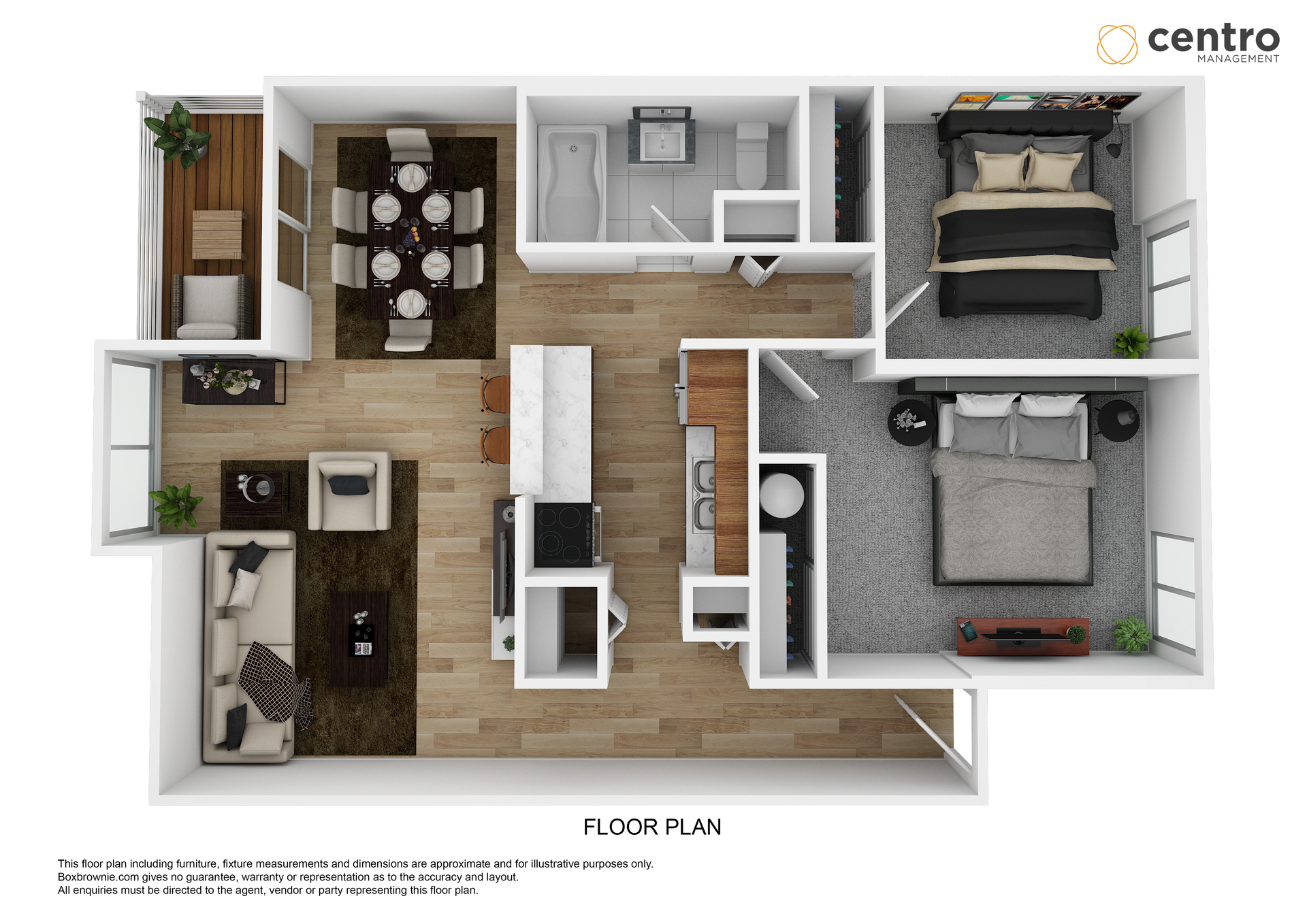 2 bed 1 bath
