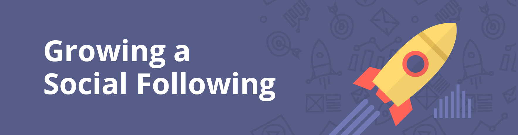 A rocket is flying through the air with the words `` growing a social following '' below it.