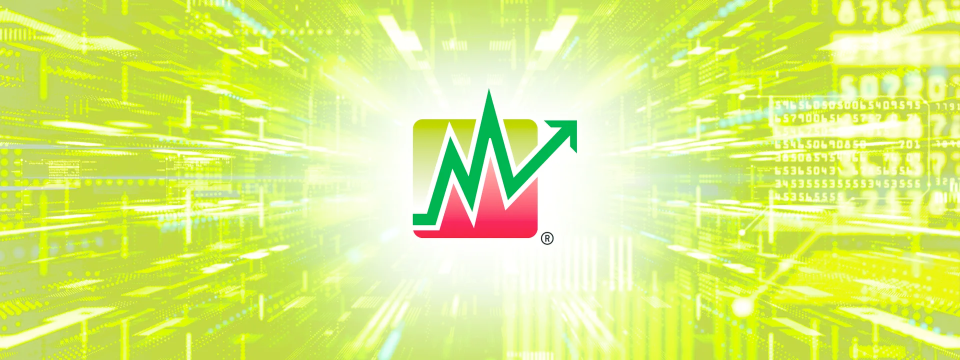 A green and red logo with an arrow pointing up on a green background.