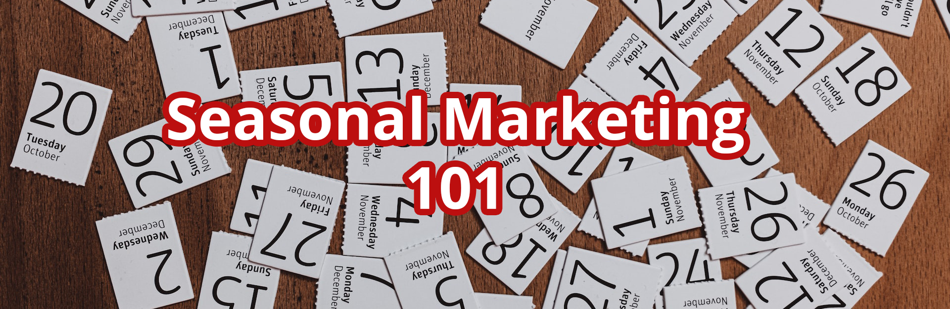 A bunch of numbers on a table with the words seasonal marketing 1018