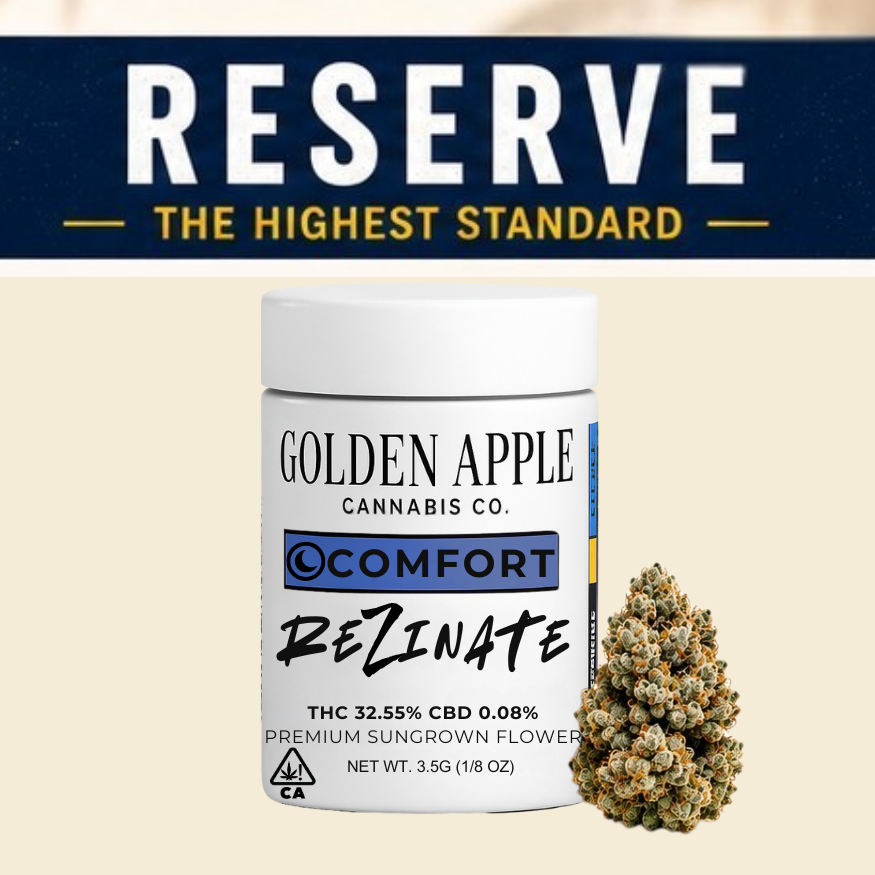 Golden Apple Cannabis Co. Rezinate Vietnamese Black Reserve cannabis package and price chart
