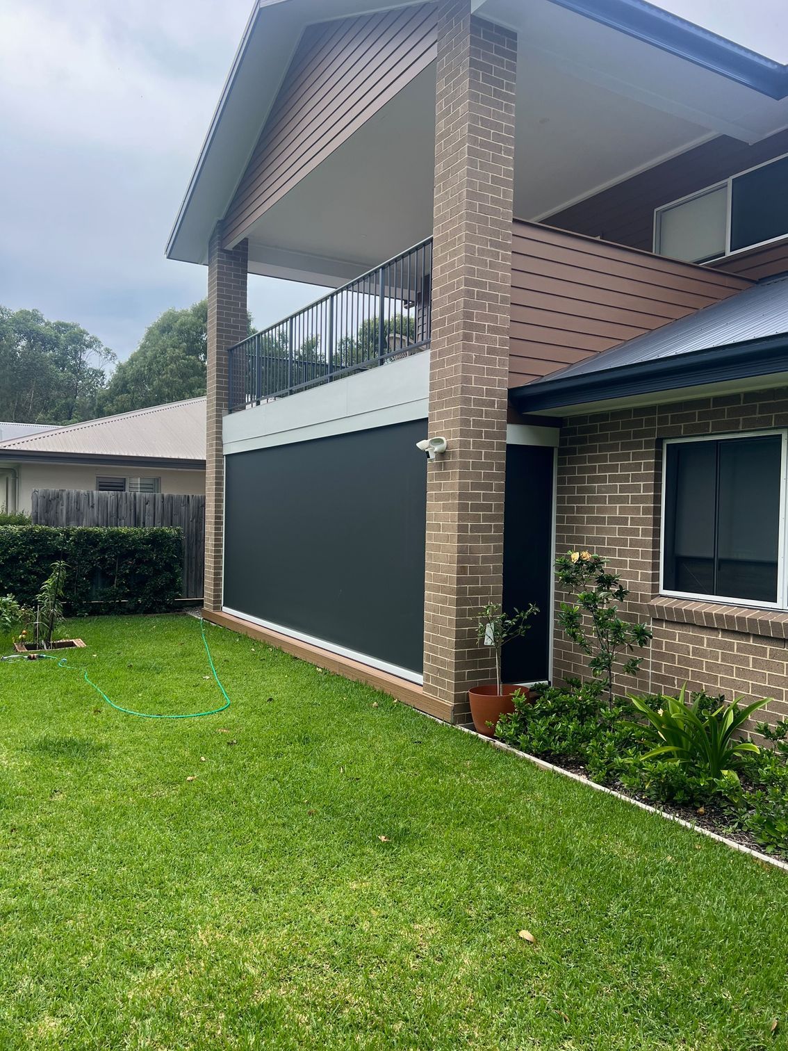 A Porch With A Table And Tools On It Is Being Built — Outdoor Blinds In Berkeley Vale, NSW