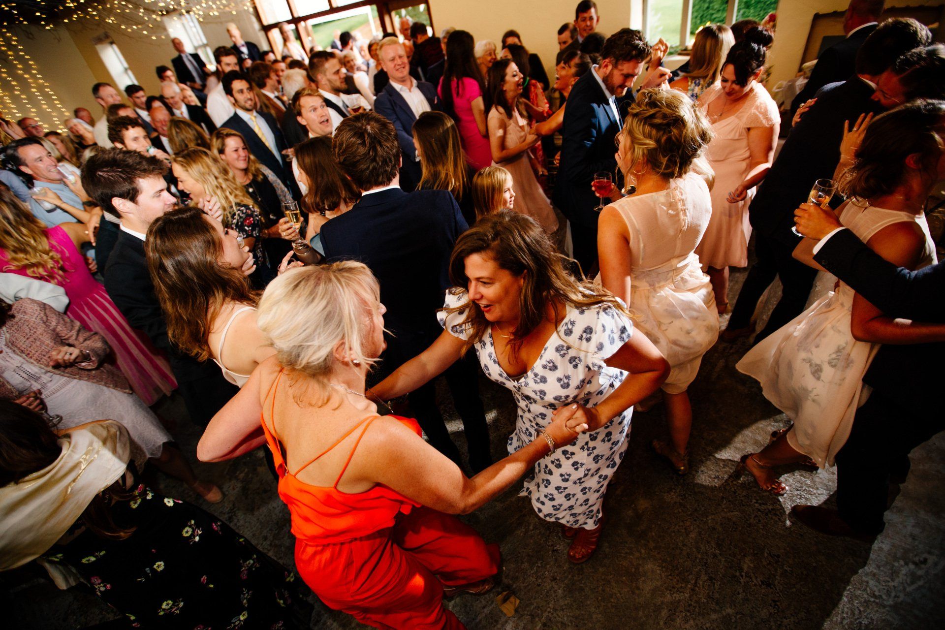 Dancing at a wedding party at New Barn Farm, Calbourne, Isle of Wight