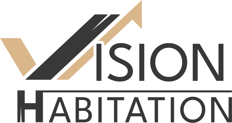 A logo for a company called vision habitation.