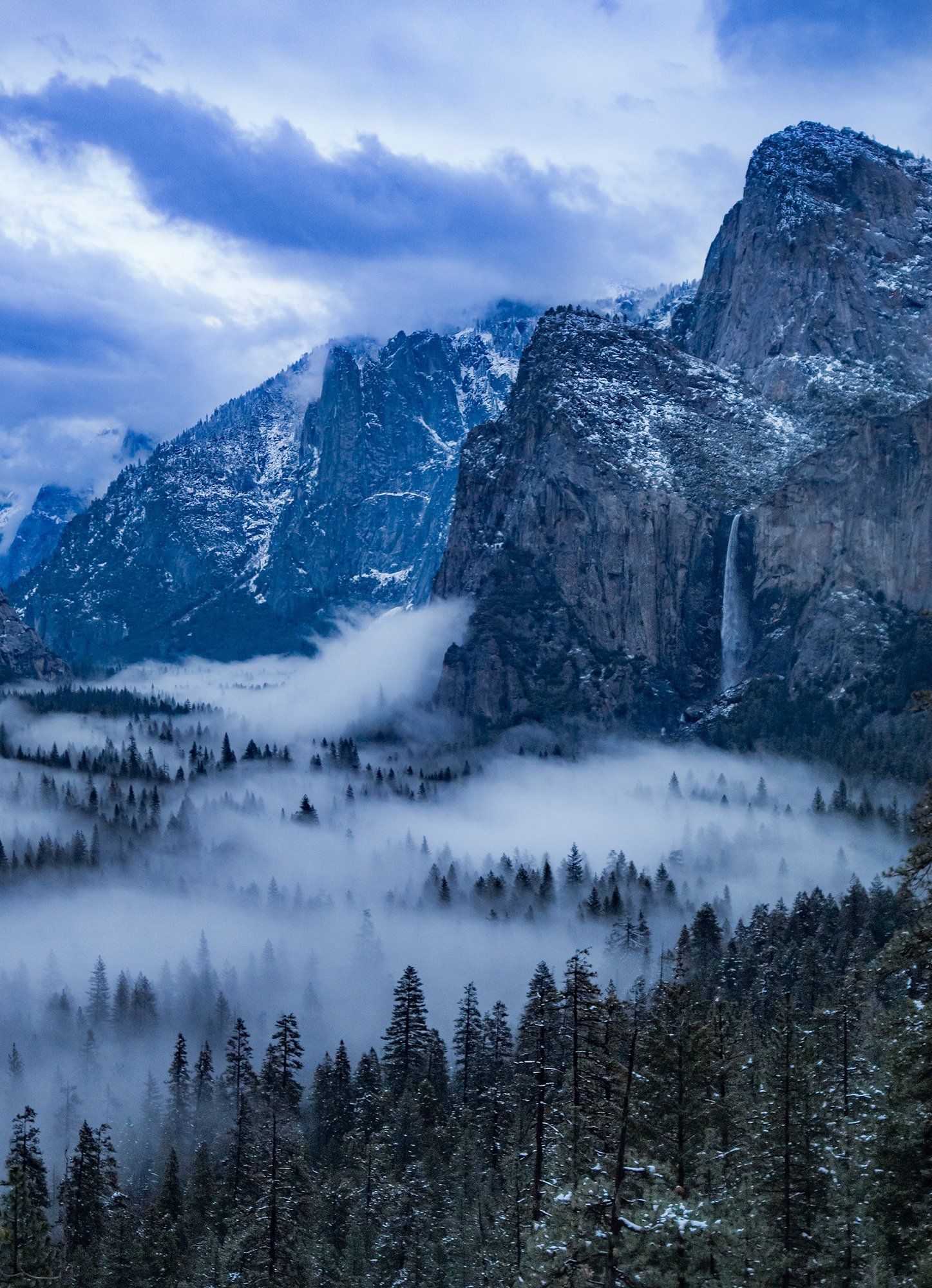  Late winter storm clearing, Yosemite Valley, California 