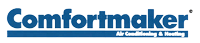 Comfortmaker logo in dark blue text, with 