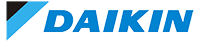 Daikin logo: blue text and a blue and black triangle.