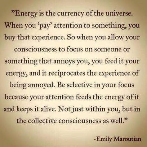 A quote by emily maroutian that says energy is the currency of the universe