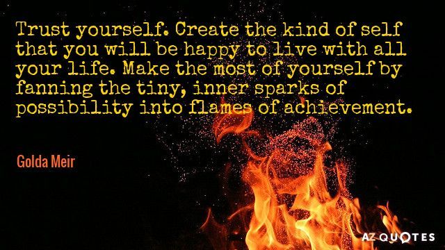 A quote by golda meir is on a black background