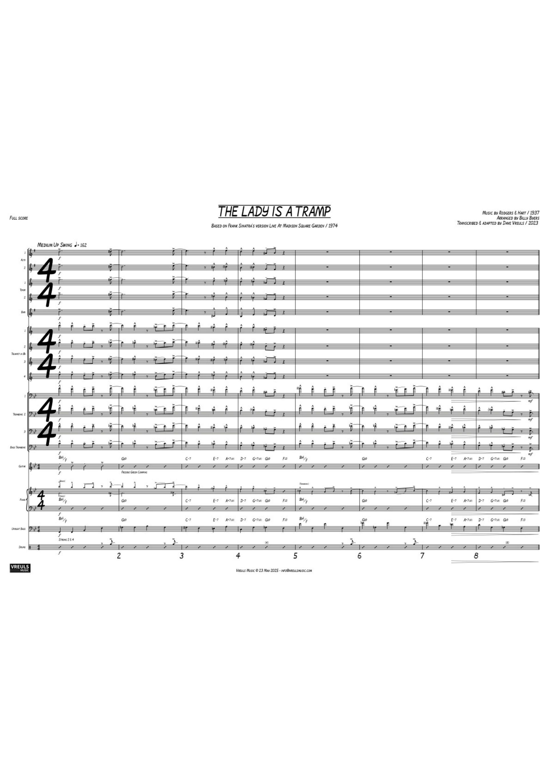 THE LADY IS A TRAMP - Big Band (5-4-4) + Vocals
