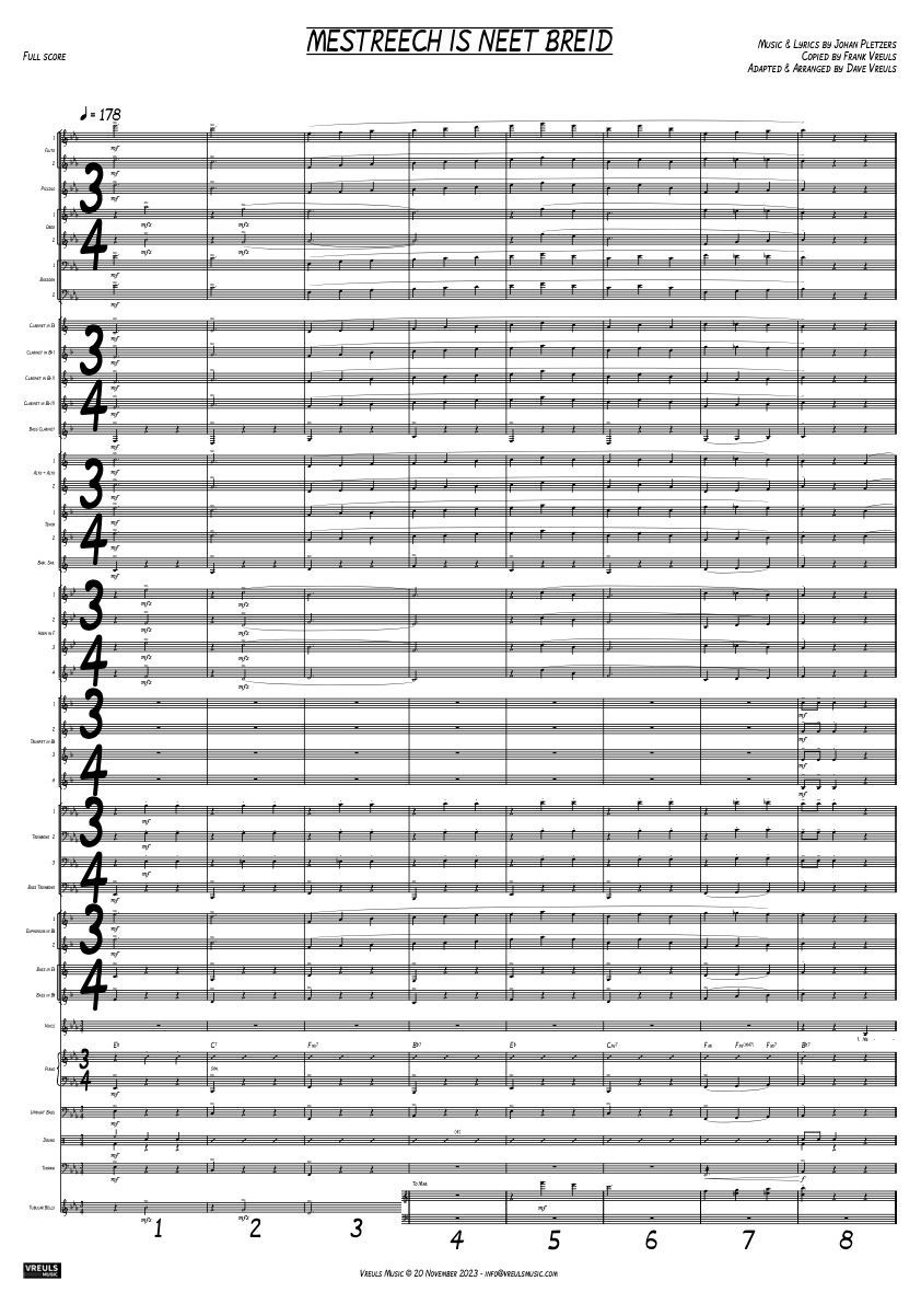MESTREECH IS NEET BREID - Windband + Vocal - Dave Vreuls