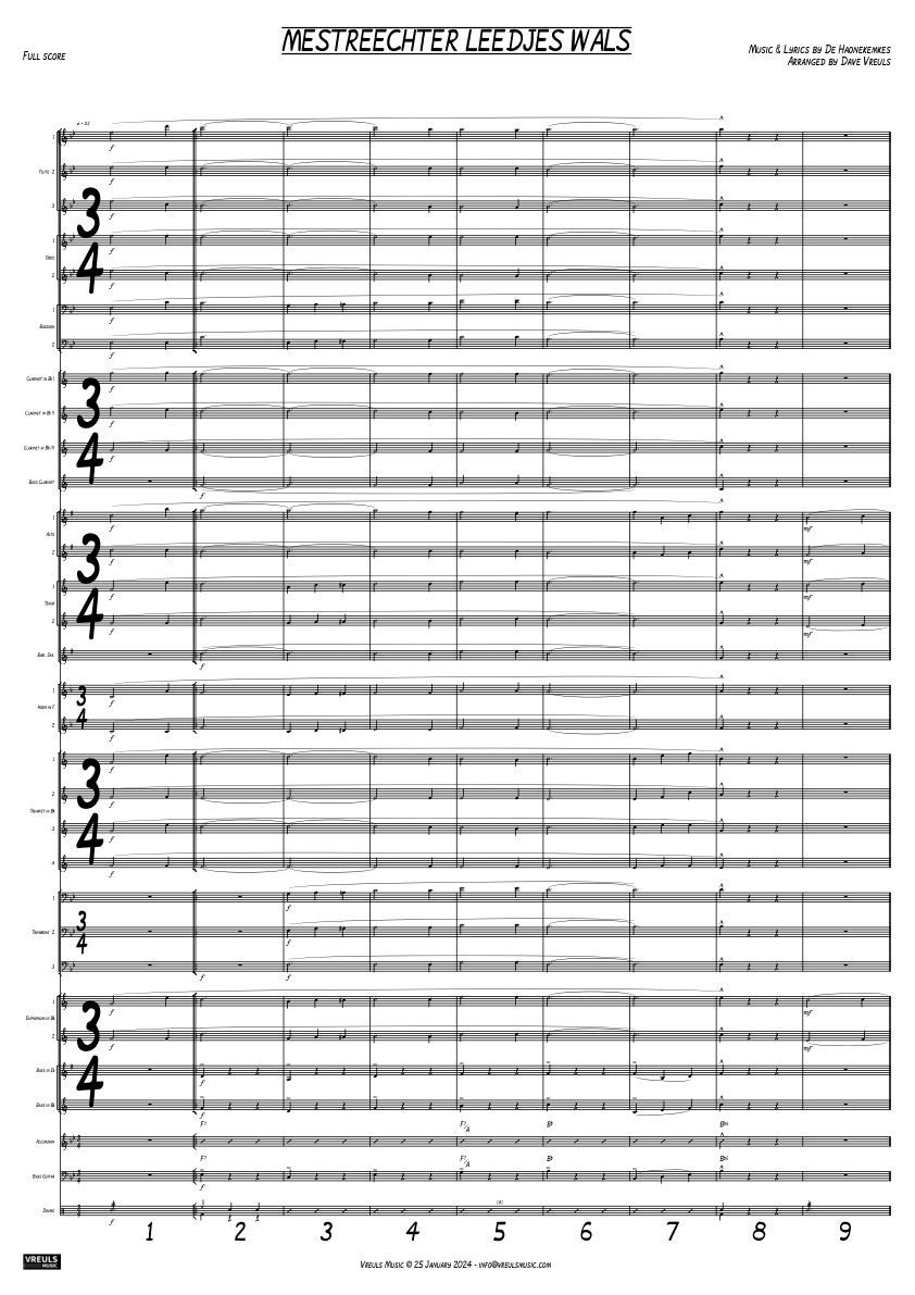 MESTREECHTER LEEDJES WALS - Windband + Vocal - Dave Vreuls