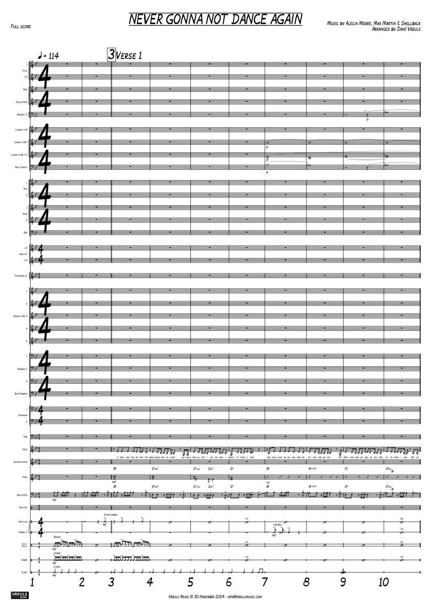 NEVER GONNA NOT DANCE AGAIN - Windband + Female Vocal